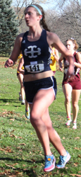 Jessica Biek led the Belles with a 23:06 for 22nd. (Photo courtesy Bobby Lee, Albion SID)