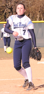 Sarah Burke picked up the game-two win in the circle.