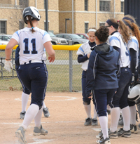 Jillian Busfield hit three home runs against Albion on Saturday.