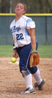 Callie Selner earned her eleventh pitching win of the season in game one against Franklin.