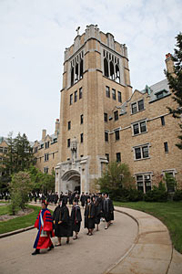 The Saint Mary's Class of 2011 marches out of Le Mans Hall on May 21.
