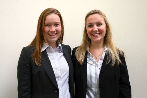 Amanda Lester '12 (left) and Melissa Jackson '12 were recently named Orr Fellows.