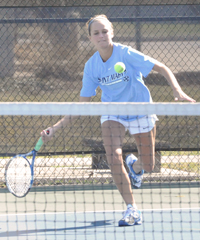 Margaret Faller won her singles match 6-0, 6-0.