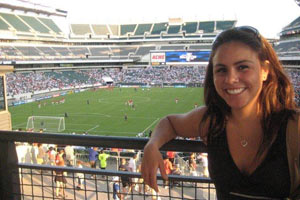 Ashley at the 2009 Gold Cup championship game, United States versus Mexico, in Newwark, New Jersey.