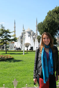 Jean Osberger '13 visited the Blue Mosque in Istanbul, Turkey, during her study abroad in Seville, Spain.