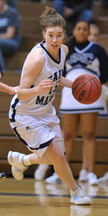 Patsy Mahoney scored a career-high 29 points in the Belles' 59-55 win over Olivet.