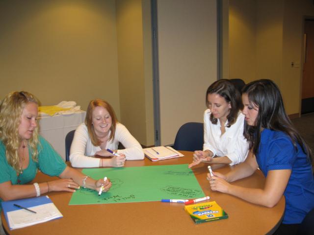 students making a green poster