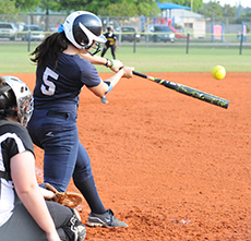 Maria Roberts sends a two-run double to the outfield in the Belles' win over Wentworth.