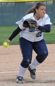 Callie Selner went 4-for-4 with a home run in game one while picking up a win and a save in the circle.