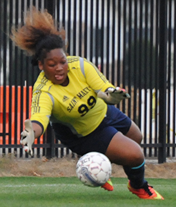 Cara Givens made four saves in goal for the Belles.