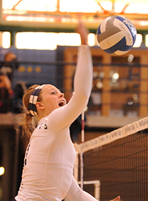 Melanie Kuczek led the Belles with 11 kills and three blocks against Calvin.