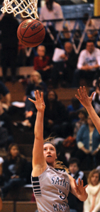 Kayla Wolter hits a shot in the second half on Wednesday.