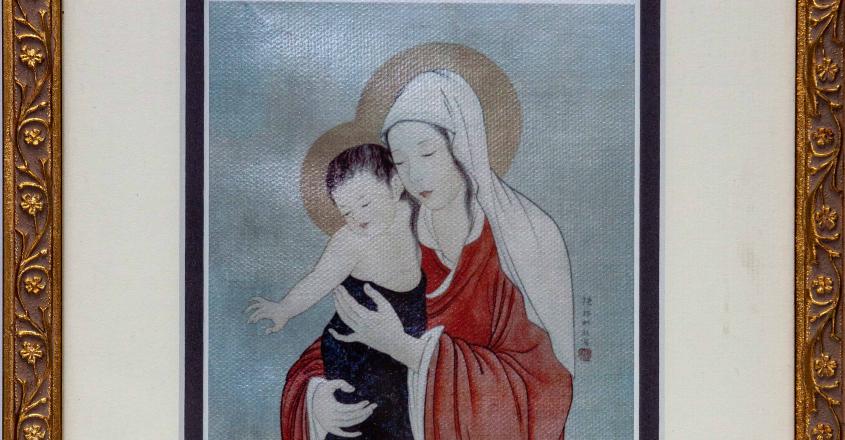 Mother and child painting