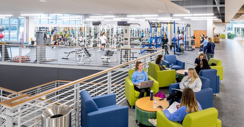 Students at Angela Athletic & Wellness Complex