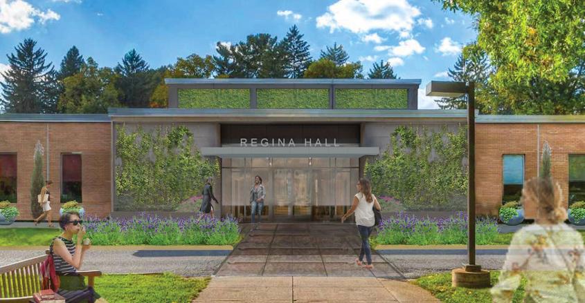 Exterior view of future Regina Hall