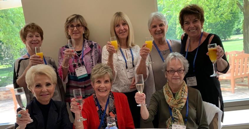 Toasting after Sunday Breakfast to our two very dear friends that have passed