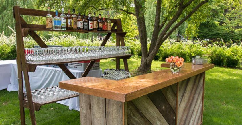 Outdoor bar on the lake